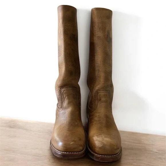 😍 FRYE Campus boots saddle tan brown tan size 9.5 - Picture 3 of 7